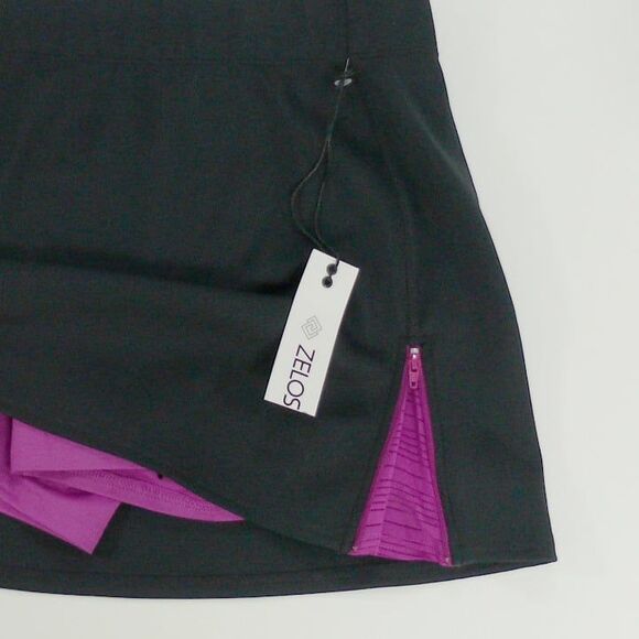 NWT ZELOS sport skirt skort black magenta color sz M - Picture 5 of 5